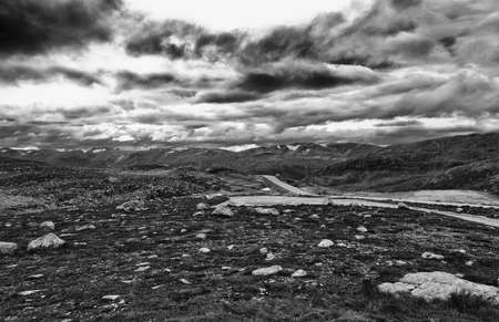 Beautiful landscape in BW.Travel in Norwayの写真素材