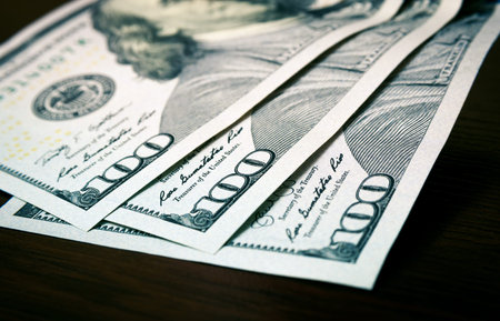 Dollars notes macro close up