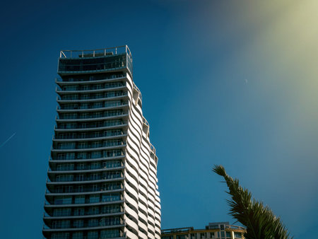 BATUMI, GEORGIA- January 12, 2019: Modern architecture in Batumi, Georgia