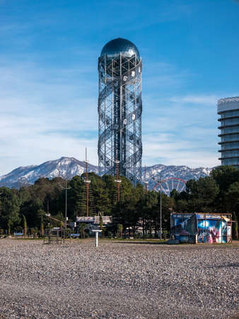 BATUMI, GEORGIA- January 11, 2019: Modern architecture in Batumi, Georgiaのeditorial素材