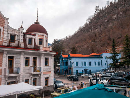BORJOMI,Georgia-January 16, 2019: Architecture of the Borjomi town.Georgiaのeditorial素材