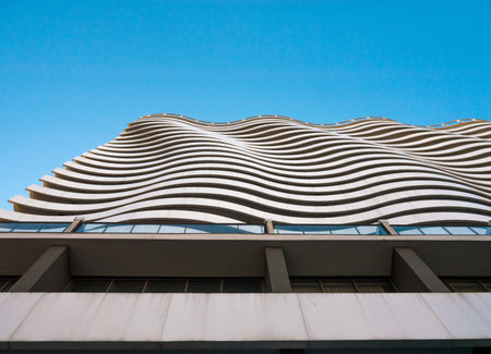 BATUMI, GEORGIA- January 12, 2019: Modern architecture in Batumi, Georgia