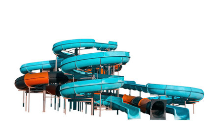 Aquapark slides isolated on white