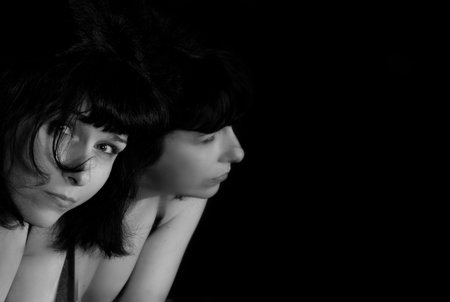 Art picture of woman with the mirror