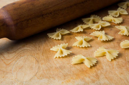 Baking ingedients. pasta on tableの写真素材