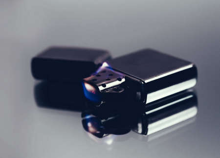 Artistic iron lighter closeupの写真素材