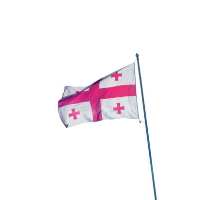 Georgian flag isolated on the whiteの写真素材