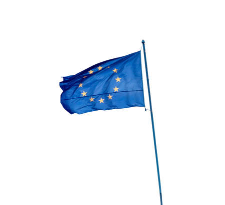 EU flag isolated on the whiteの写真素材