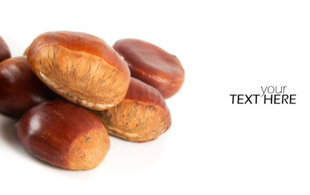 Chestnuts with the copy space