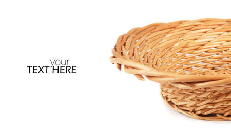Straw basket with the copy spaceの写真素材