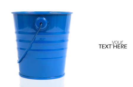 Metal bucket with the copy spaceの写真素材