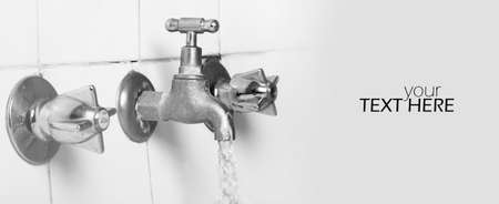 Water tap with the copy spaceの写真素材