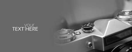 Retro camera with the copy space