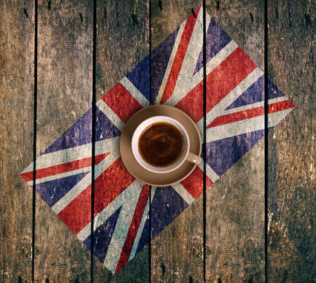 Cup of coffee with the flagの写真素材