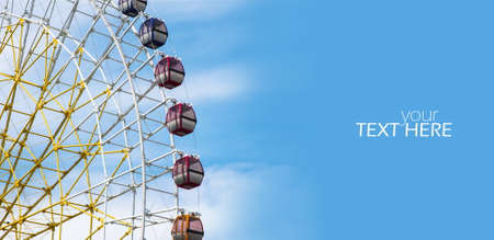Ferris wheel with copy spaceの写真素材