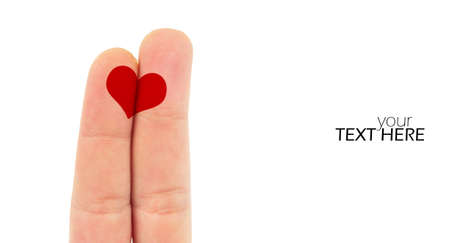 Fingers in love with the copy spaceの写真素材