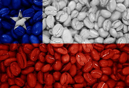 coffee with the country flag backgroundの写真素材