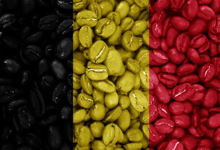 coffee with the country flag backgroundの写真素材