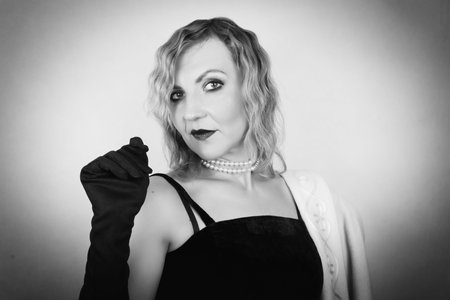 Retro style woman close up