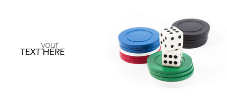 Dices with stakes with copy space