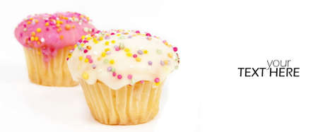 Sweet cupcakes with the copy spaceの写真素材