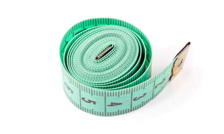 Meter tape isolated on the white backgroundの写真素材