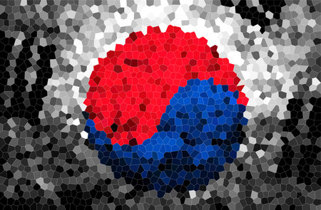 Stained glass country flag abstract backgroundの写真素材