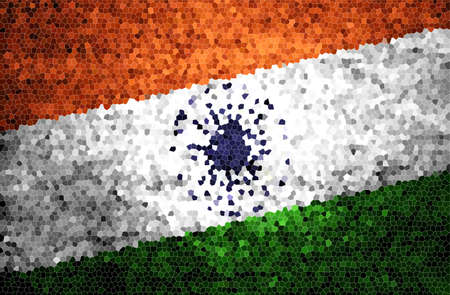 Stained glass country flag abstract backgroundの写真素材