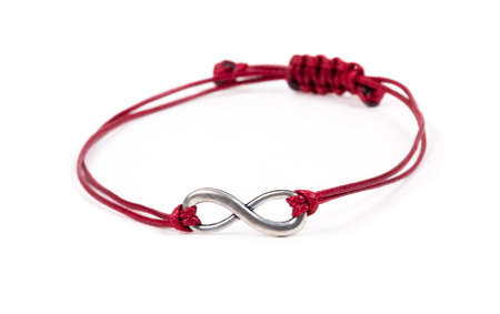 Beaded bracelet on the white surfaceの写真素材