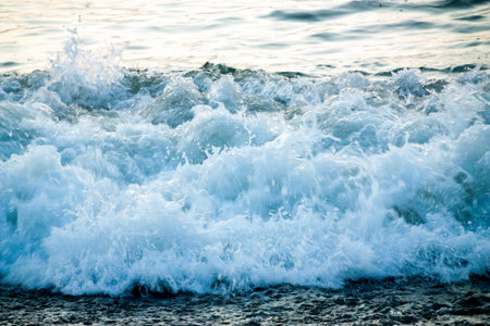 Waves details in the black sea. Batumi. Georgia