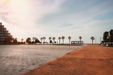 Batumi. Georgia - September 25, 2020: Modern park in Batumi with art objects. Batumi. Georgiaのeditorial素材