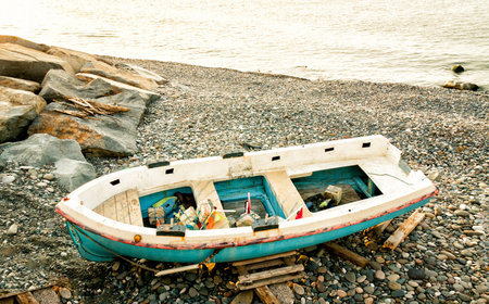 Old fisherman boat on the beach