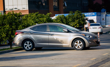 Batumi. Georgia - September 28, 2020: Hyundai elantra on the streets of Batumi