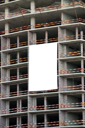 Billboard closeup in the building site