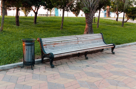 Bench in the park in Batumi. Georgia