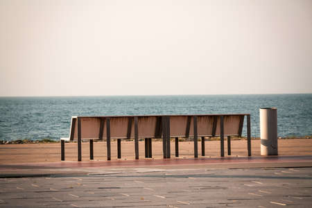 Bench in the park in Batumi. Georgiaの写真素材