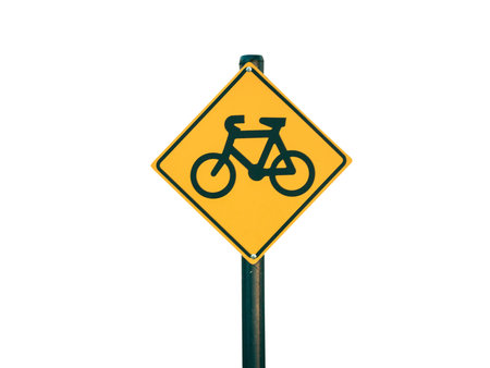 Bikers on the road sign closeup