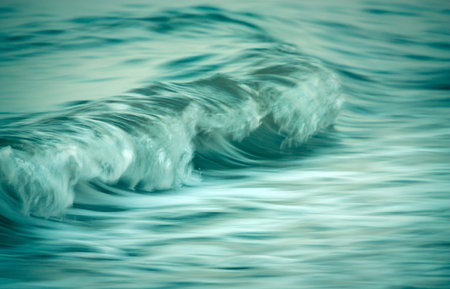Waves details in the black sea. Long exposure.Batumi. Georgia