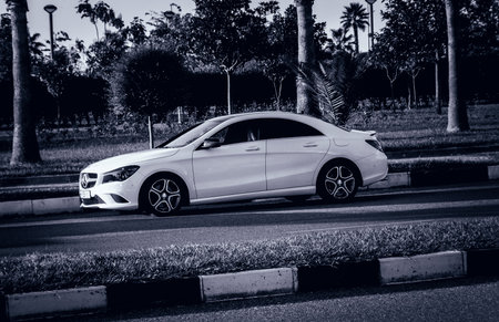 Batumi. Georgia - October 26, 2020: Mercedes on the streets of Batumiのeditorial素材