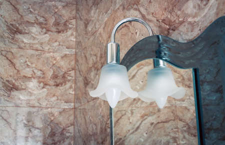 Lamp bra in the bathroomの写真素材