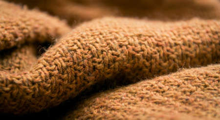 Beautiful abstract brown knitted  detailsの写真素材