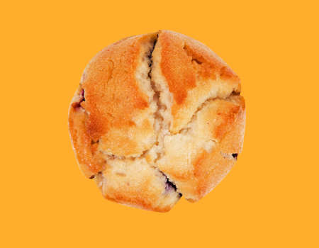 Muffin closeup on the yellowの写真素材