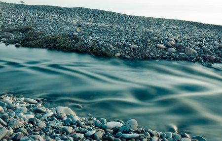 Long exposure water closeup in seaの写真素材