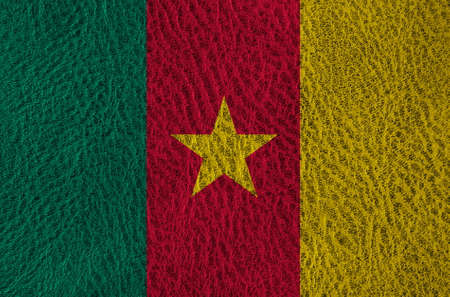 abstract leather texture with the flagの写真素材