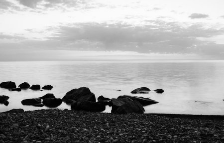 Long exposure water closeup in sea