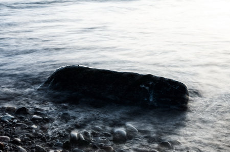 Long exposure water closeup in sea