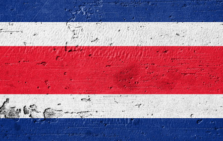 Country flag painted on the wallの写真素材