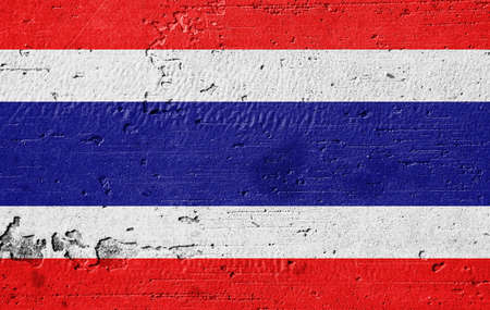 Country flag painted on the wallの写真素材