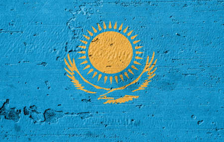 Country flag painted on the wallの写真素材