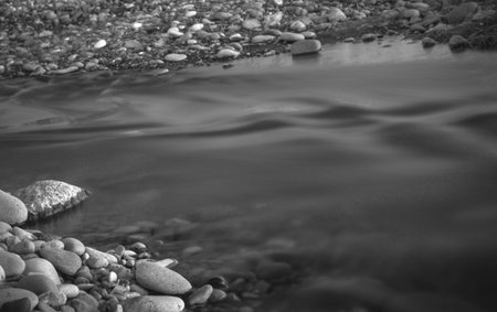Long exposure water closeup in sea